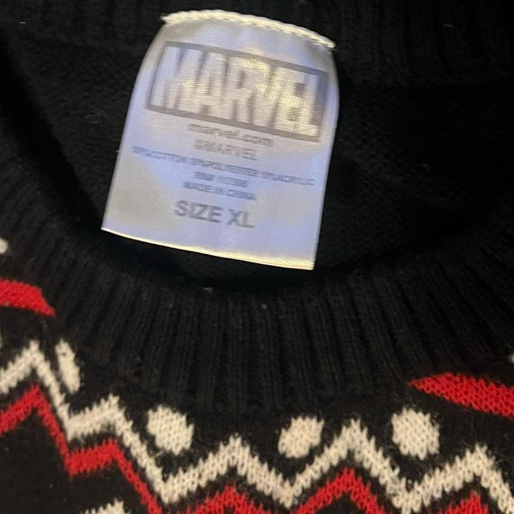 Marvel Deadpool Black and Red Crewneck Sweater - Picture 3 of 4